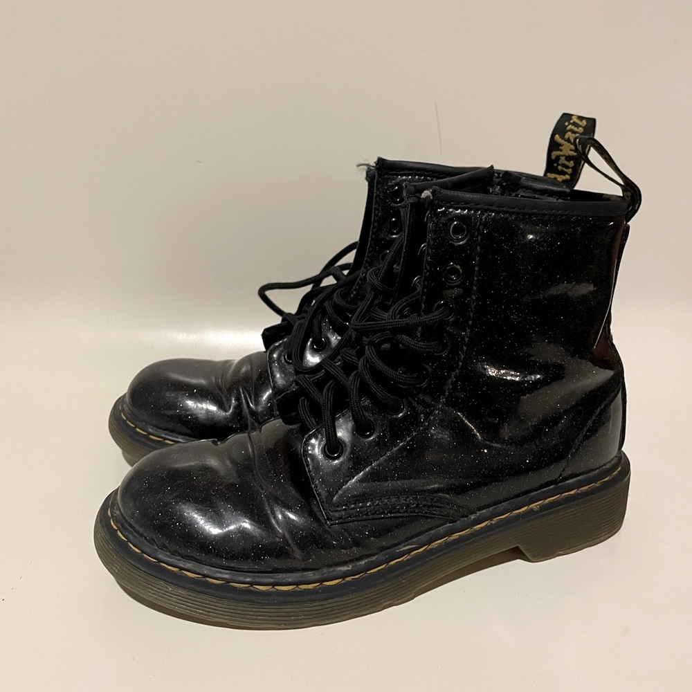 Girls Dr. Martens black with glitter